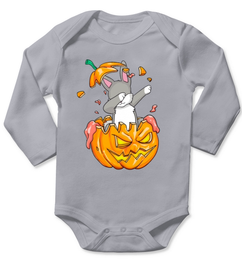 Bunny Dabbing Halloween T-Shirt Pumpkin Dab Gift Long Sleeve Baby One-Piece