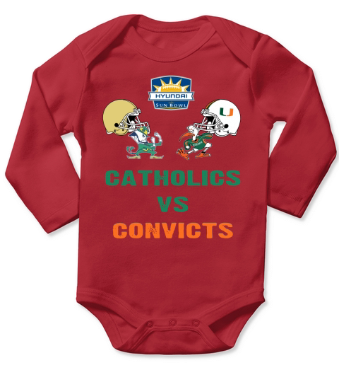 Catholics Vs. Convicts 1988 Classic T Shirt Vintage Long Sleeve Baby One-Piece