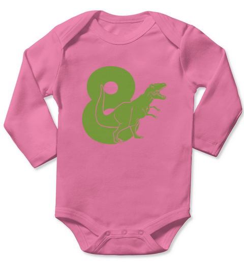 Dinosaur Number(8) Long Sleeve Baby One-Piece