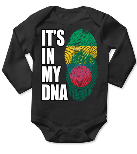 Gambian And Bangladeshi Mix Heritage DNA Flag Long Sleeve Baby One-Piece