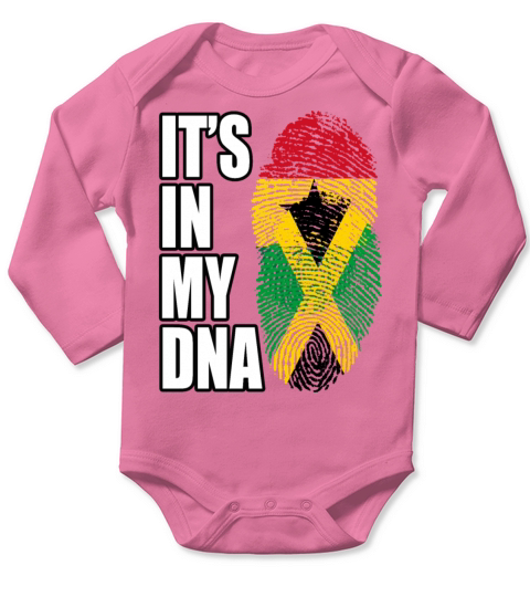 Ghanaian And Jamaican Mix Heritage DNA Flag Long Sleeve Baby One-Piece