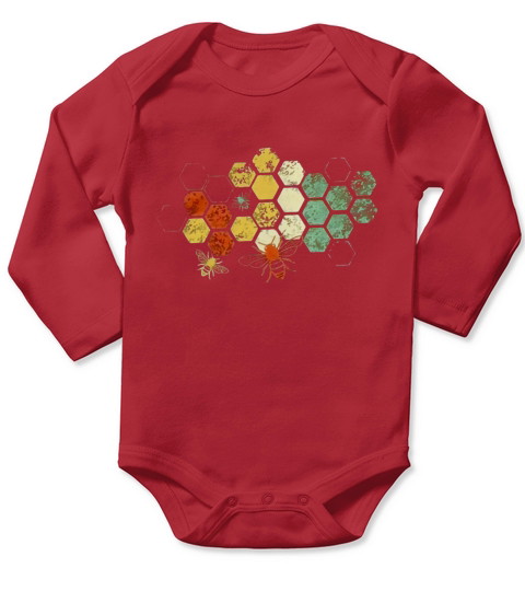 Honeycomb Rainbow shirt Long Sleeve Baby One-Piece