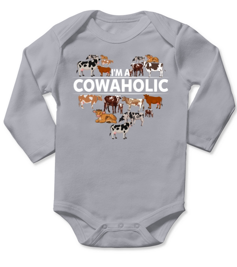 Im A Cowaholic Funny Cow Lovers Farm Girls Long Sleeve Baby One-Piece