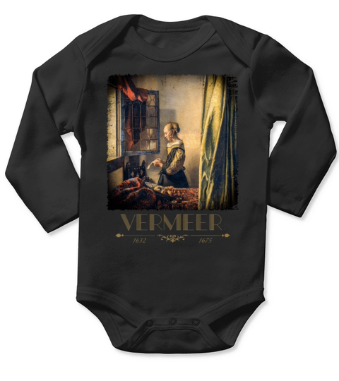 Jan Vermeer Girl reading a letter Cool Art Long Sleeve Baby One-Piece