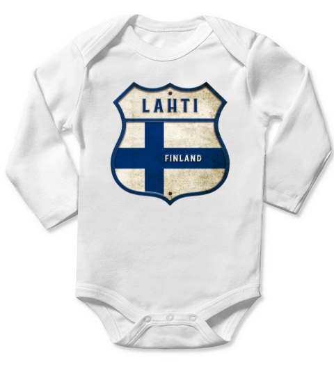 Lahti Finland crest design Long Sleeve Baby One-Piece