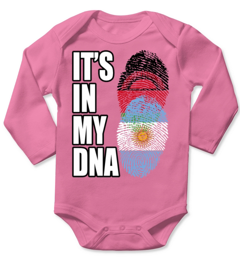 Malawian And Argentinian Mix Heritage DNA Flag Long Sleeve Baby One-Piece