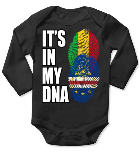 Malian And Cabo Verdean Mix Heritage DNA Flag Long Sleeve Baby One-Piece