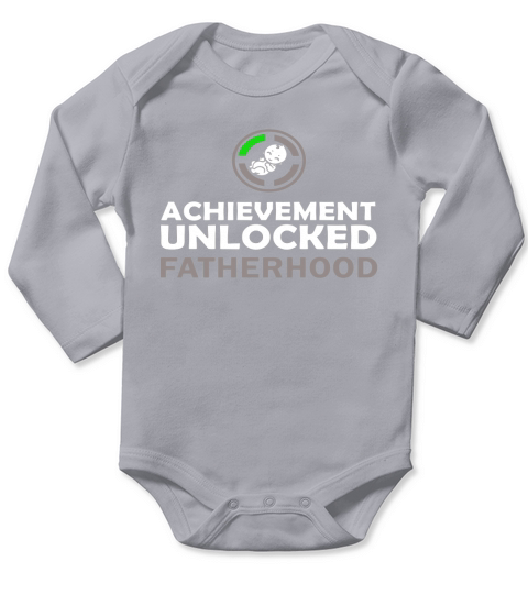 Mens First Time Dad! Achievement Unlocked Fatherhood! T-Shirt Black Men Long Sleeve Baby One-Piece