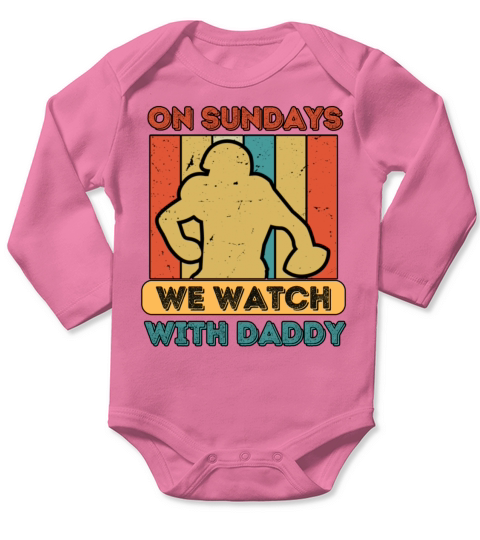 On Sundays We Watch Football With Daddy Long Sleeve Baby One-Piece