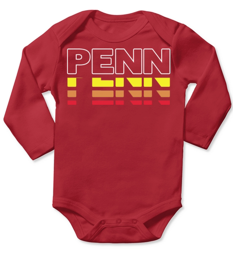 Penn First Name Funny Vintage Sunset Penn Long Sleeve Baby One-Piece