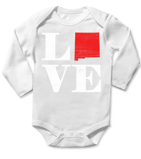 Proud America State Land Map Love New Mexico Long Sleeve Baby One-Piece