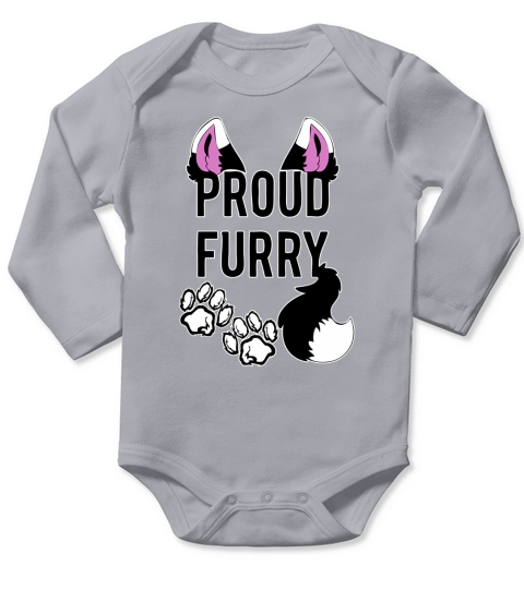 Proud Furry Shirt Furries Shirt Tail and Ears Cosplay Shirt Long Sleeve Baby One-Piece
