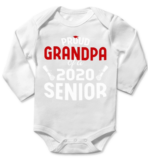 Proud Grandpa Of A 2020 Senior Graduation Family Long Sleeve Baby One-Piece
