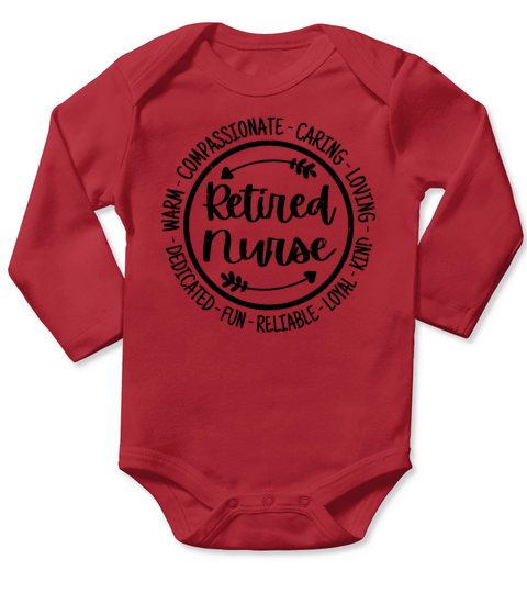 Retired Nurse Vintage Gift Long Sleeve Baby One-Piece
