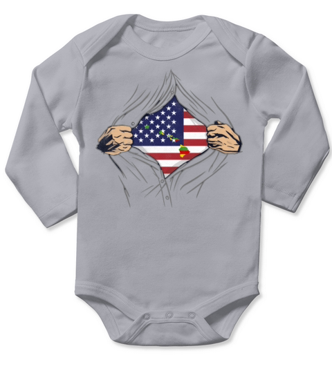 Rip Reveal America State Flag Hawaii Long Sleeve Baby One-Piece