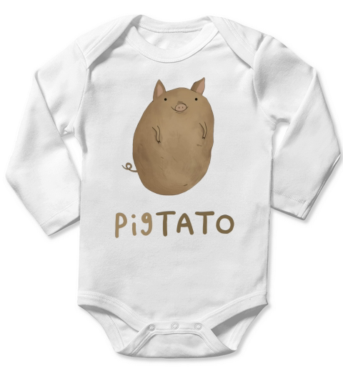 Schwein - Kartoffel Long Sleeve Baby One-Piece