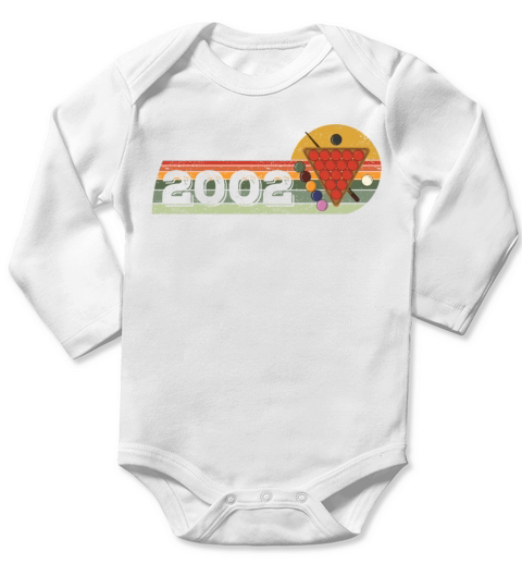 Snooker Snooker-game Vintage born 2002 Birthday Long Sleeve Baby One-Piece