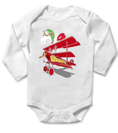 snoopy pilot Long Sleeve Baby One-Piece