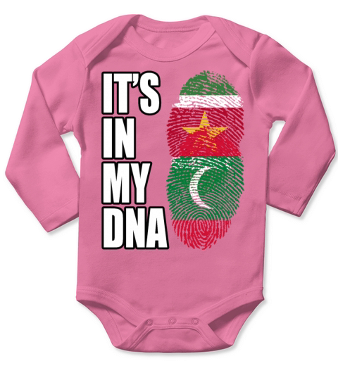 Surinamese And Maldivian Vintage Heritage DNA Flag Long Sleeve Baby One-Piece