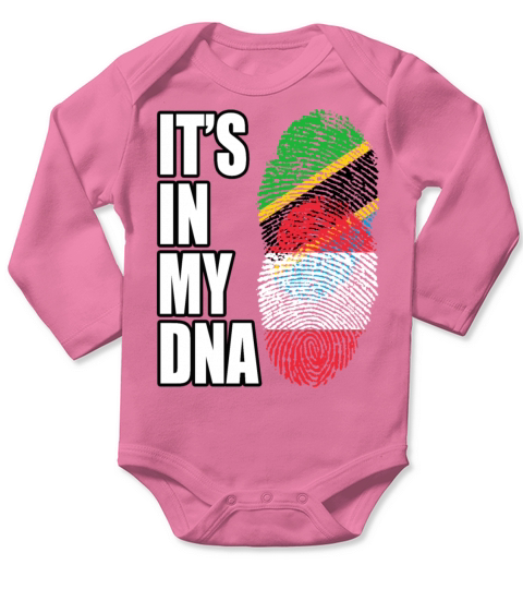 Tanzanian And Austrian Vintage Heritage DNA Flag Long Sleeve Baby One-Piece