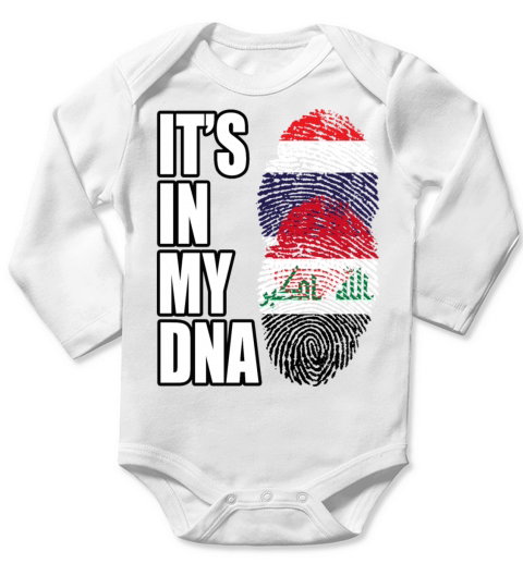 Thai And Iraqi Vintage Heritage DNA Flag Long Sleeve Baby One-Piece
