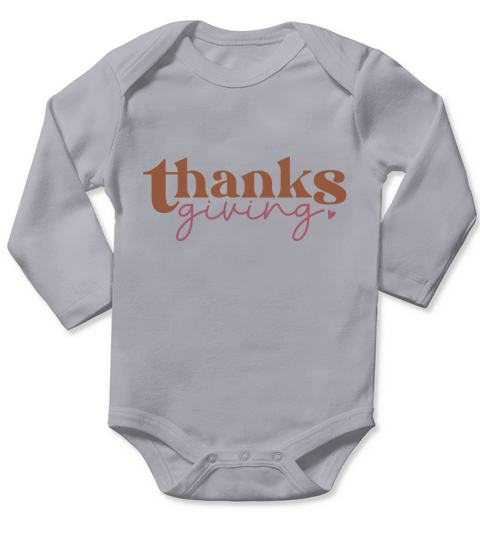 Thanksgiving Grateful Thankful Vintage Long Sleeve Baby One-Piece