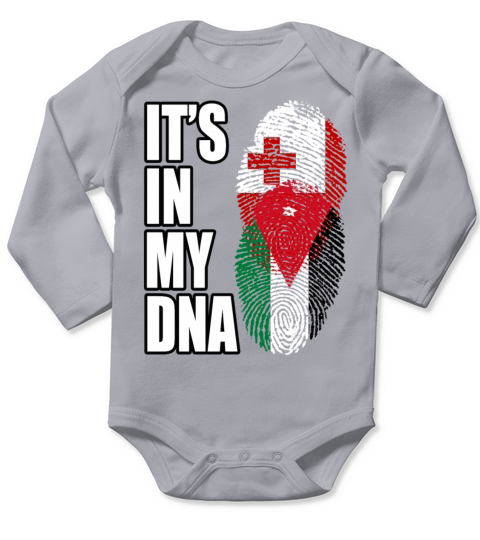Tongan And Jordanian Mix Heritage DNA Flag Long Sleeve Baby One-Piece