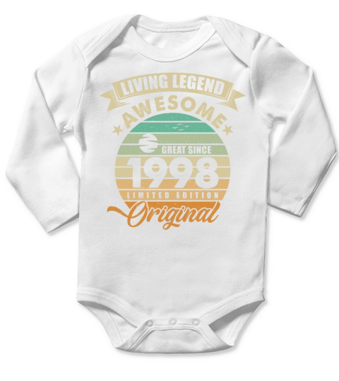 Vintaga 1998 Birthday Long Sleeve Baby One-Piece