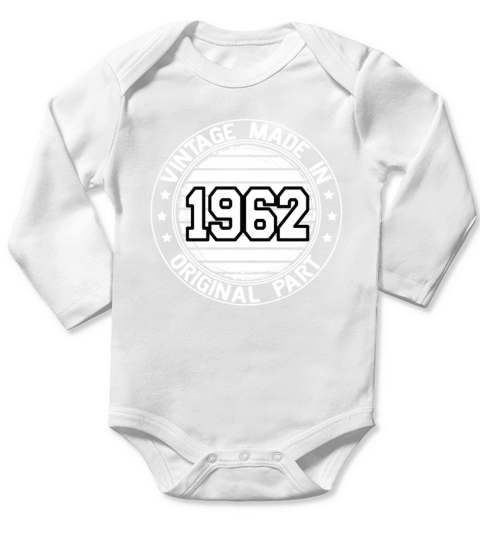 Vintage Made In 1962 Original Part Birthday 1962 Long Sleeve Baby One-Piece