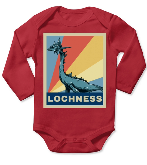 Vintage Retro Loch Ness Monster Nessie Gift Long Sleeve Baby One-Piece