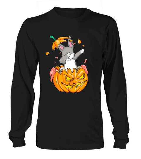 Bunny Dabbing Halloween T-Shirt Pumpkin Dab Gift Long sleeved Unisex