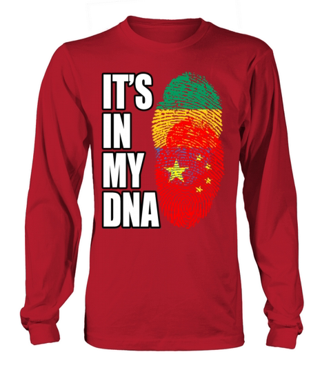 Gambian And Chinese Mix Heritage DNA Flag Long sleeved Unisex