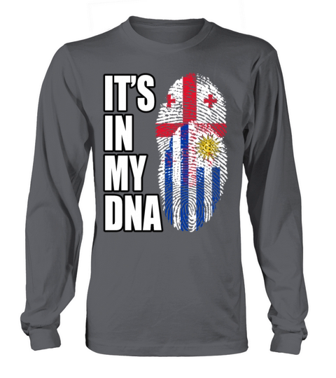Georgian And Uruguayan Mix Heritage DNA Flag Long sleeved Unisex
