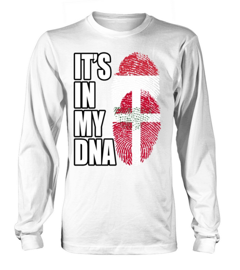Hungarian And Danish Mix Heritage DNA Flag Long sleeved Unisex