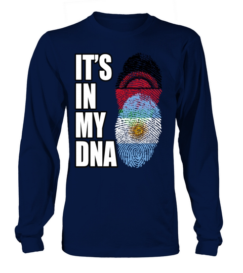 Malawian And Argentinian Mix Heritage DNA Flag Long sleeved Unisex