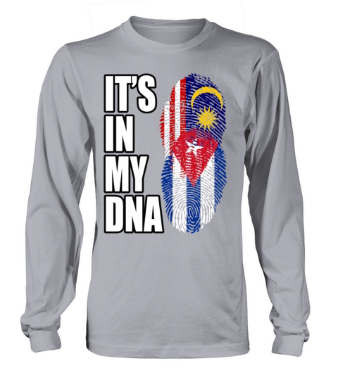 Malaysian And Cuban Mix Heritage DNA Flag Long sleeved Unisex