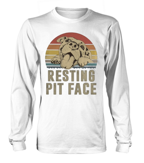 Pitbull resting pit face vintage sunset shirt - Unisex Long Sleeve Long sleeved Unisex