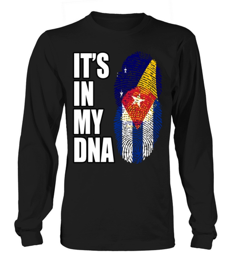 Tokelauan And Cuban Mix Heritage DNA Flag Long sleeved Unisex