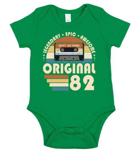 40th birthday vintage 1982 original 1982 Short Sleeve Baby One-Piece