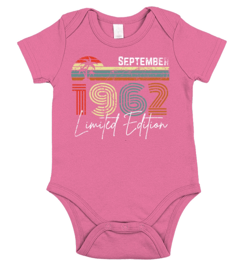 60 Years September 1962 Vintage Limited Edition Short Sleeve Baby One-Piece