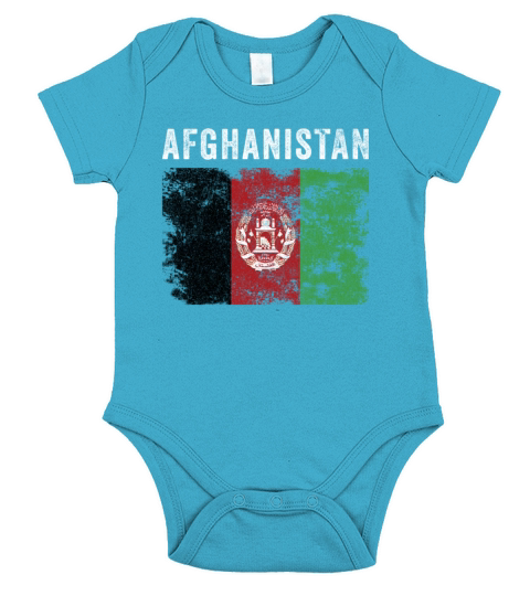 Afghanistan Flag Distressed Afghan Flag Short Sleeve Baby One-Piece
