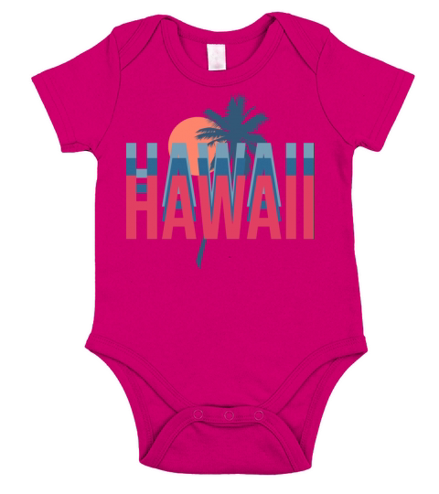 Aloha Hawaii Vintage Retro Surf Gift Short Sleeve Baby One-Piece