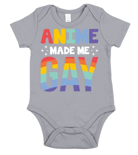 Anime Made Me Gay LGBTQ Support Rainbow Flag Short Sleeve Baby One-Piece