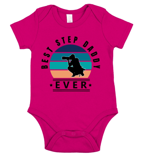 Best Step Daddy Ever Photographer Short Sleeve Baby One-Piece