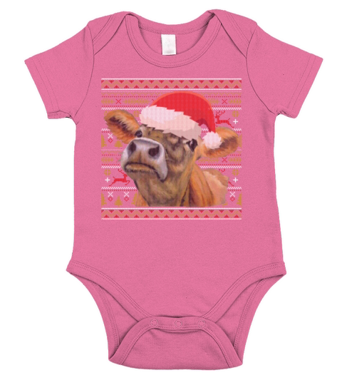Christmas Heifer Funny Farm Girls Women Sarcastic Short Sleeve Baby One-Piece