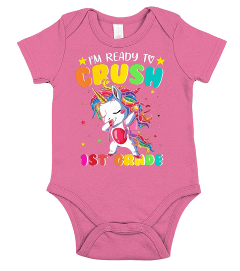 Dabbing Unicorn Youth I’m Ready To Crush 1st Grade shirtn Short Sleeve Baby One-Piece