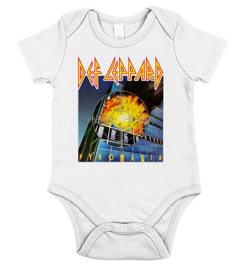 Def Leppard Pyromania 83 Hard Glam Rock Nwobhm T-Shirt Short Sleeve Baby One-Piece