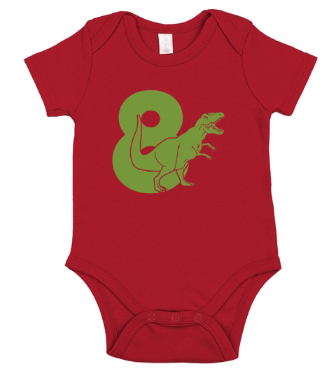 Dinosaur Number(8) Short Sleeve Baby One-Piece