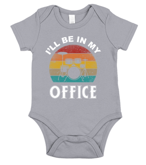 Drummer Ill Be In My Office Retro Vintage Short Sleeve Baby One-Piece