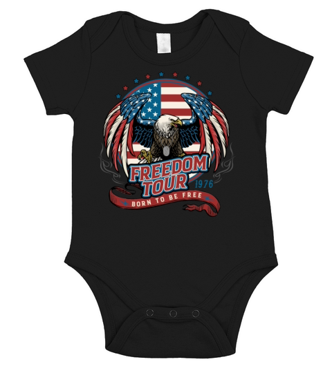 Freedom Tour 1776 Vintage Style Fourth Of July Short Sleeve Baby One-Piece